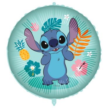 Ballon rond Stitch Hawaï avec fleurs et ananas pour anniversaire enfant | jourdefete.com Ballon rond Stitch Hawaï avec fleurs et ananas pour anniversaire enfant | jourdefete.com