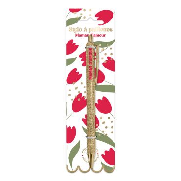 Un stylo à paillettes "Maman d'Amour" pour la fête des mères | jourdefete.com