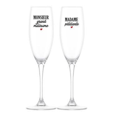 coffret flûtes à champagne Madame et Monsieur | jourdefete.com