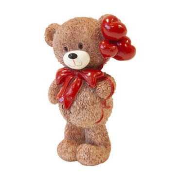 Ourson en résine debout avec ballons cœur décoration romantique Saint-Valentin | jourdefete.com Ourson en résine debout avec ballons cœur décoration romantique Saint-Valentin | jourdefete.com