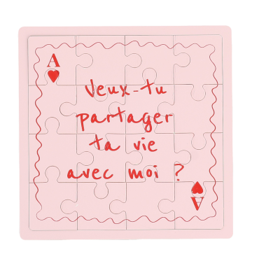 Puzzle en bois rose et rouge Veux-tu partager ta vie avec moi cadeau Saint-Valentin | jourdefete.com Puzzle en bois rose et rouge Veux-tu partager ta vie avec moi cadeau Saint-Valentin | jourdefete.com