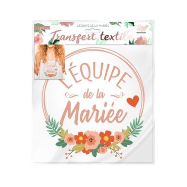 Transfert textile l'équipe de la mariée | jourdefete.com Transfert textile l'équipe de la mariée | jourdefete.com