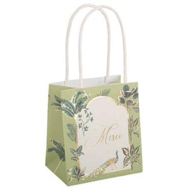 6 Sacs Cadeaux Merci Tropical Peacock Dégradé de Vert Amande et Or 10 x 11 x 7 cm + Anses | jourdefete.com 6 Sacs Cadeaux Merci Tropical Peacock Dégradé de Vert Amande et Or 10 x 11 x 7 cm + Anses | jourdefete.com