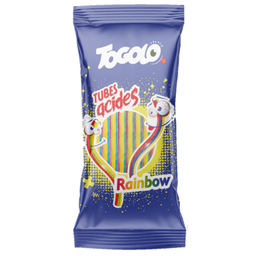 Bonbons tubes acides arc-en-ciel Togolo en sachet de 125g | jourdefete.com Bonbons tubes acides arc-en-ciel Togolo en sachet de 125g | jourdefete.com