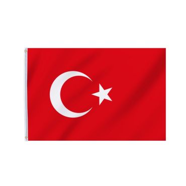 Grand drapeau rouge de la Turquie avec croissant et étoile blancs, équipé de deux œillets de fixation pour supporter | jourdefete.com