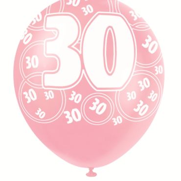 Ballons Anniversaire "Glitz" Roses - 30 ans Ballons Anniversaire "Glitz" Roses - 30 ans
