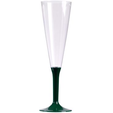 10 Flûtes à Champagne Plastique Pied Vert Sapin 10 Flûtes à Champagne Plastique Pied Vert Sapin