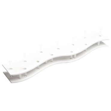 VERRERIE CENTRE DE TABLE BOIS BLANC AVEC TUBES 100CM X 20CM X 10CM