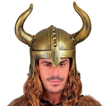 Casque Viking doré avec grandes cornes courbées | jourdefete.com Casque Viking doré avec grandes cornes courbées | jourdefete.com