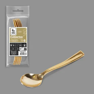 Cuillères à dessert dorées élégantes pour vos douceurs | jourdefete.com