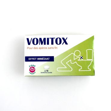Boite de Médicaments Bonbons Humoristiques " Vomitox" Boite de Médicaments Bonbons Humoristiques " Vomitox"