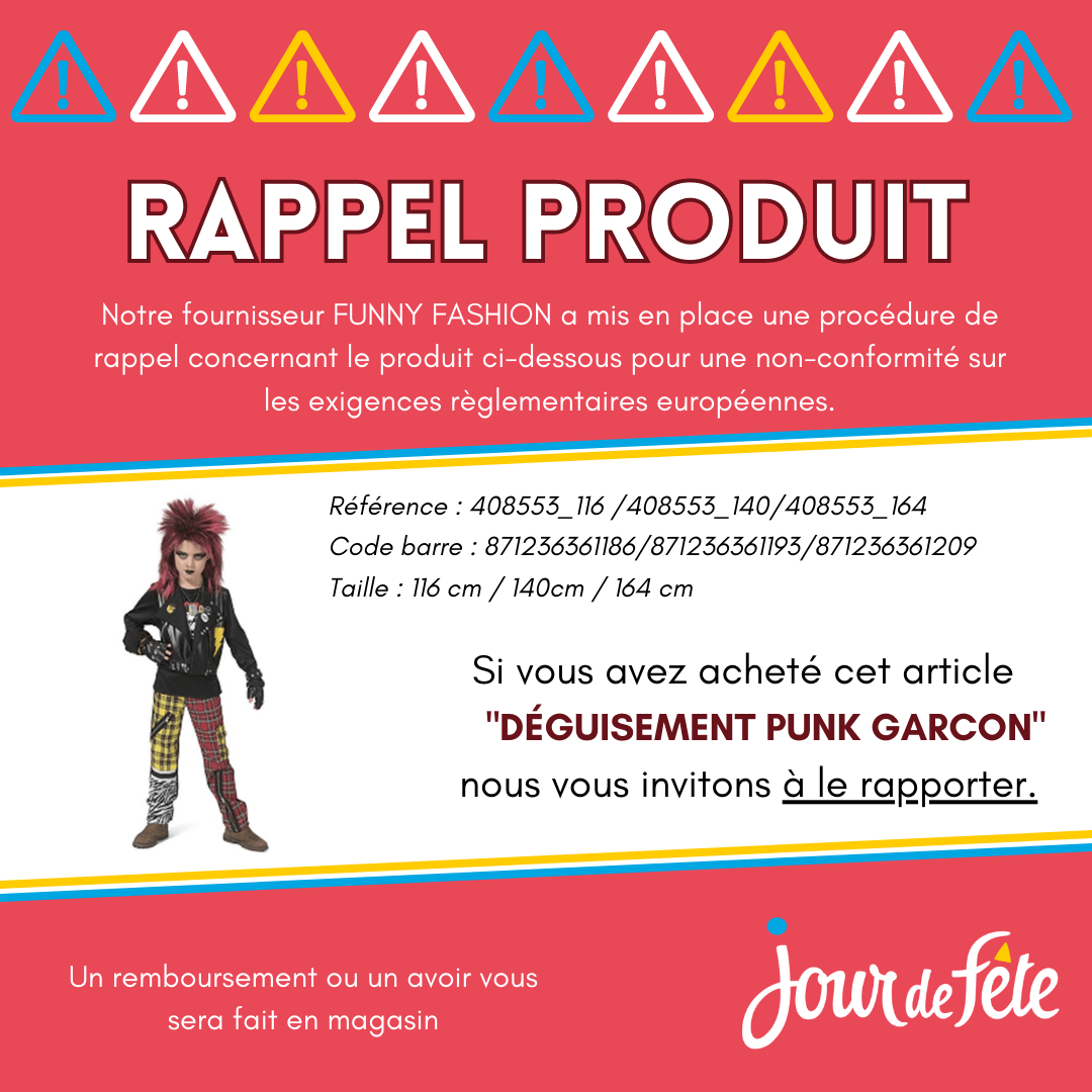 Deguisement non conforme enfant punk